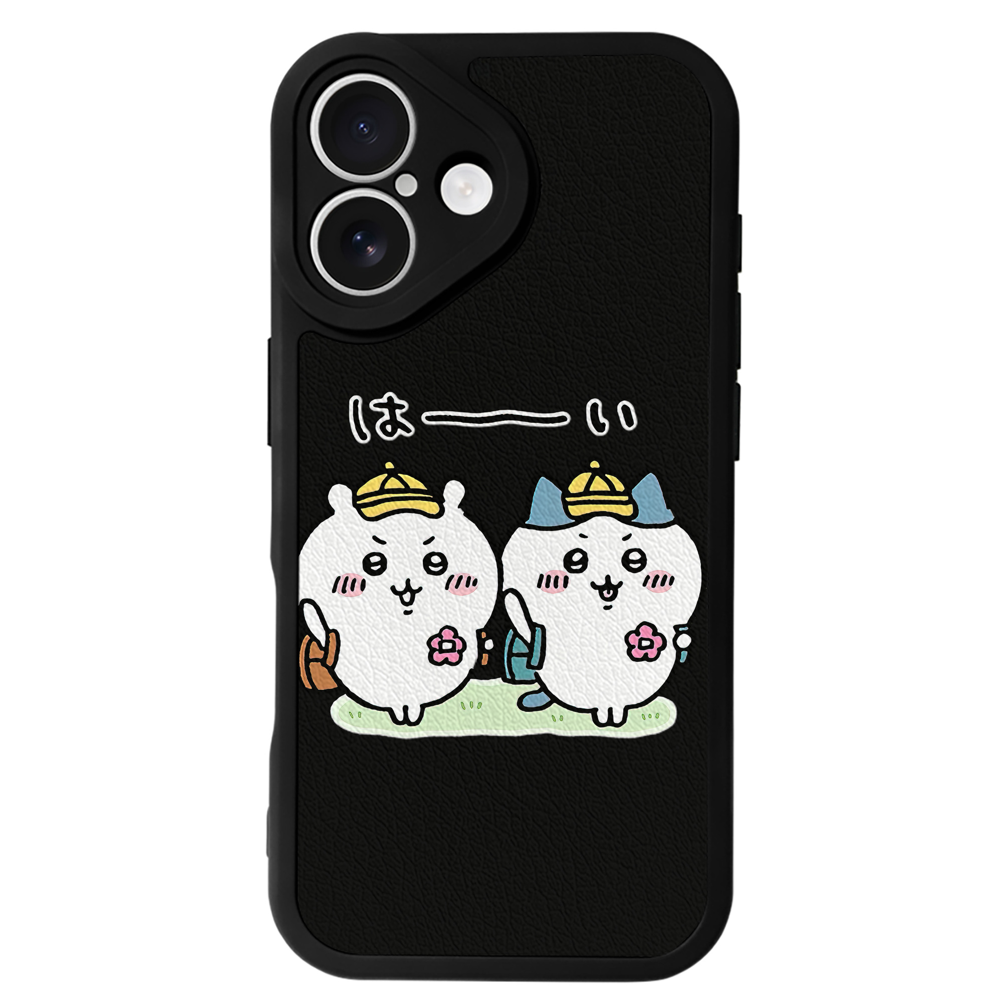 （画像用） ちいかわ ハチワレ Chii-kawa hachiware 【iPhone 16シリーズ対応】シリコンスマホケース（レザー調） 材質：シリコン